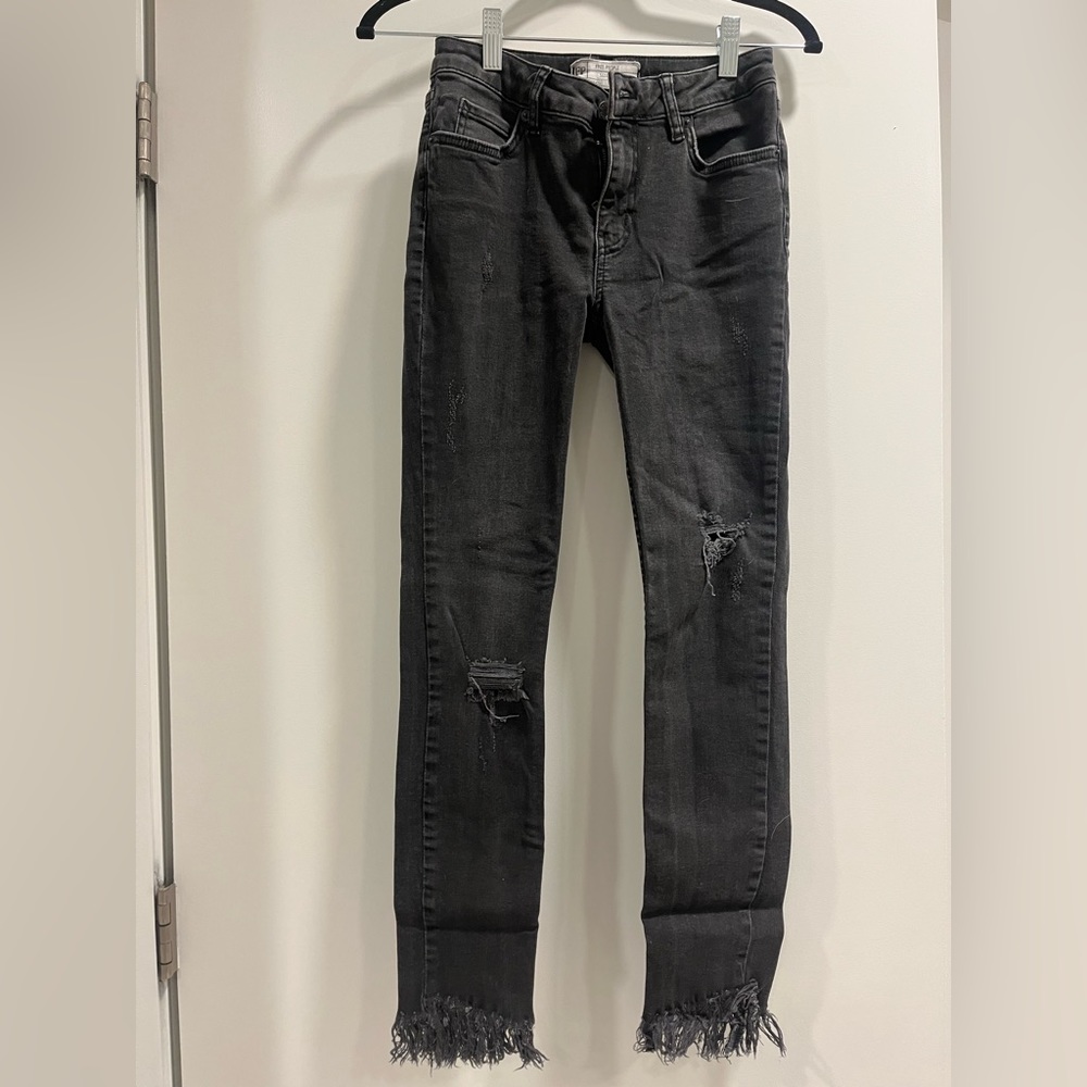 Free People Skinny Jeans with Fringe